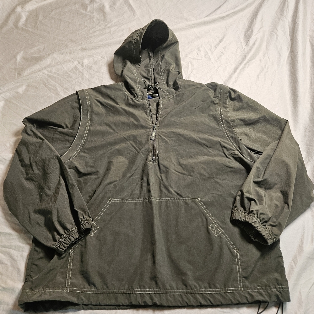 Vtg Catalina Anorak XL Green 90s Convertible Zip Off Sleeve Jacket Gorpcore‎